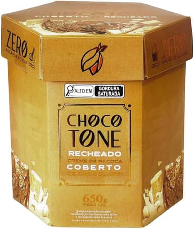 Chocotone Artesanal Recheado de Paçoca com Cobertura de Chocolate Zero Selecto Cacau 650g