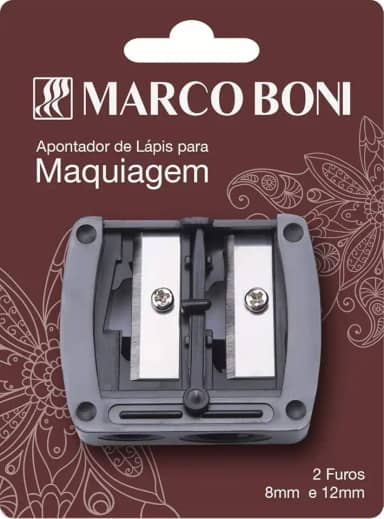 Marco Boni Apontador De Lápis Para Maquiagem 2 Furos 8411B Preto 1 Unidade