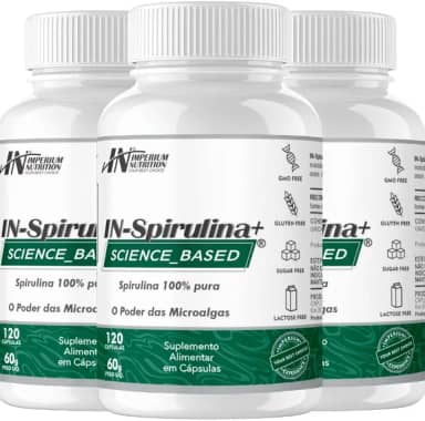3x IN-Spirulina+ 500mg (Spirulina 360 Cápsulas) Imperium Nutrition