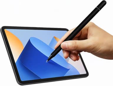 Caneta Stylus e esferográfica 2 em 1 para iPad, iPhone, Android, tablet, smartphone, caneta capacitiva de tela sensível ao toque universal com tampa magnética e ponta de disco de precisão, caneta de