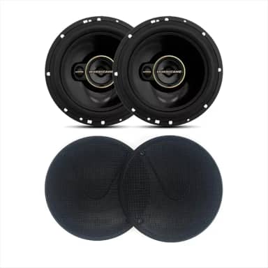 Par Alto Falante Aurum Hurricane (6 Polegadas 120W) + Tela 6 Tipo Pioneer Cor Preta para Carro, Kit TNT Full Som Automotivo