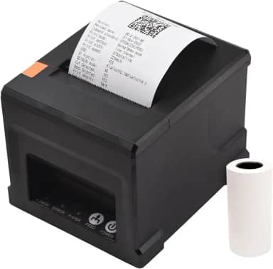 impressora térmica,ERYUE Impressora de recibos USB + LAN de 80 mm Impressora POS com cortador automático Compatível com suporte ESC/POS