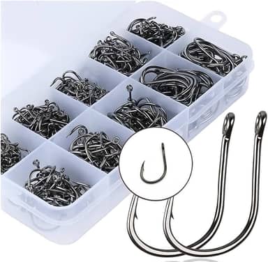 Kit Com 600 Anzóis Aço Carbono #3 Ao #12 + Caixa Pesca Anzol