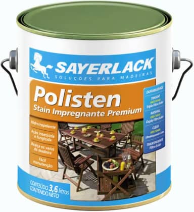 Verniz Polisten Stain Clear Incolor Acetinado Sayerlack 3,6lt