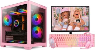 PC Gamer Alligator Shop Rosa Pink Feminino Intel i5 3470 GeForce GT 730 4GB Memoria 16GB DDR3 SSD 240GB Monitor 20
