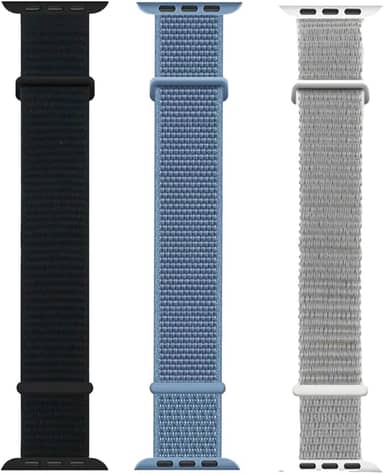 Kit 3 Pulseiras Esportiva de Nylon Estilo Loop Cores Vivas para Watch Series 7 8 9 e Ultra Ultra 2