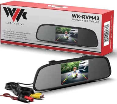 Espelho Retrovisor Automotivo com Tela LCD 4.3 para Câmeras