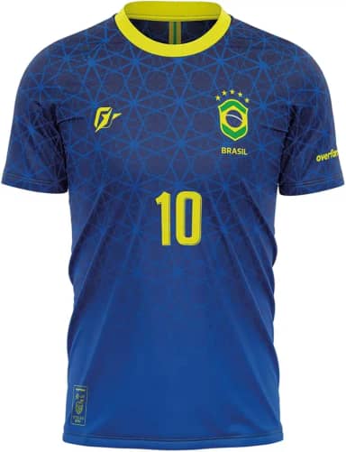 Camiseta Filtro UV Brasil Canarinho Azul Campeão