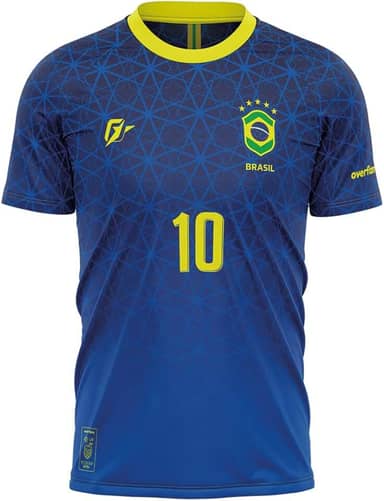 Camiseta Filtro UV Brasil Canarinho Azul Campeão