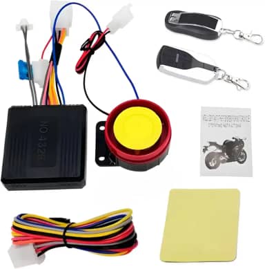 Alarme contra roubo de motocicleta com controle remoto - 125 dB, À prova d'água, com 2 controles remotos, Ideal para motociclistas que buscam proteção antifurto avançada