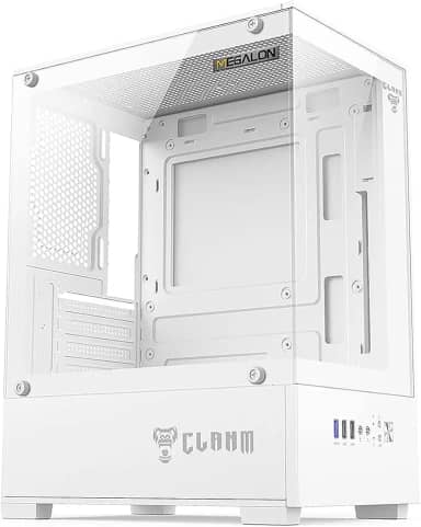 Gabinete Branco Gamer Mini Tower Lateral de Vidro 290x190x375mm Clanm Snow Megalon