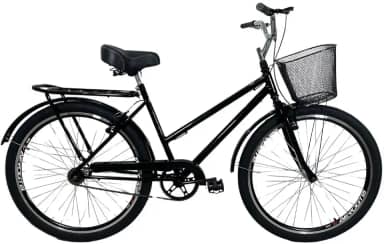 Bicicleta Aro 26 Aero Passeio Cesta Modelo Poti Preto