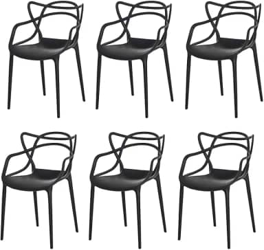 Kit 6 Cadeiras Allegra Preta Sala Cozinha Jantar