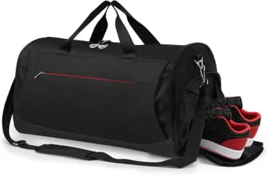 Bolsa de Academia 45L Resistente à Água com Compartimento para Sapatos e Bolso Seco/Molhado, Bolsa Esportiva tipo Duffle para Viagem, Natação e Fim de Semana, Unissex, Bagagem de Bordo