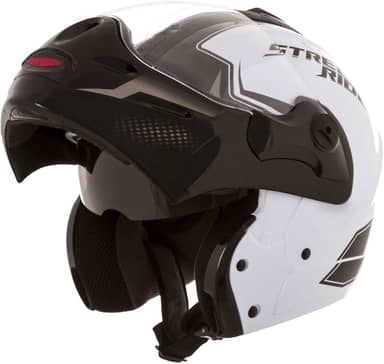 Capacete de Moto Mixs MX Captiva Route Brilhante Com Viseira Interna Solar Óculos de Sol Articulado Escamoteável Robocop Cinza Com Cinza