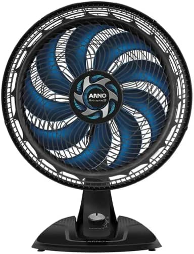 Ventilador de Mesa Arno X-TREME 9 40cm VE90, 160W, 9 Pás, 3 Velocidades, Oscilação 80º, Power Zone, Modo Sono Tranquilo, 110V