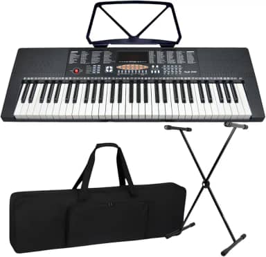 Kit Teclado Musical Iniciante Estudante 5/8 Bravo Bp100 + Capa Suporte