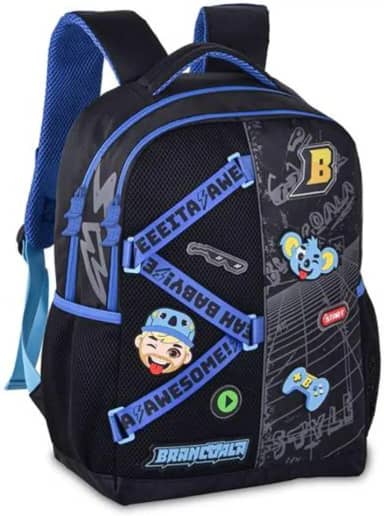 Mochila Bolsa de Costas Brancoala Youtuber Gamer Infantil Juvenil Escolar Passeio Viagem Reforçada Preto