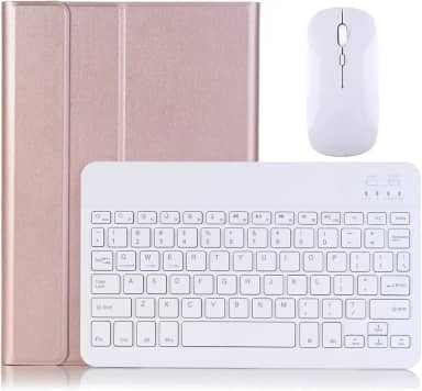 Capa Tablet + Teclado + Mouse Para iPad Pro 11 Polegadas (ouro rosa, teclado retroiluminado)