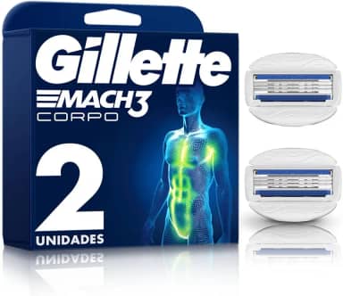 Gillette Carga Para Aparelho De Barbear Mach3 Corpo Corporal Para Homens 2 Uds