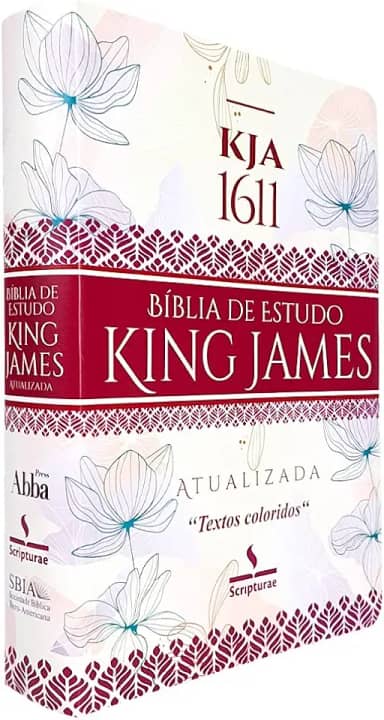 Bíblia de Estudo King James Atualizada | KJA | Textos Coloridos | Letra Grande | Luxo Feminina