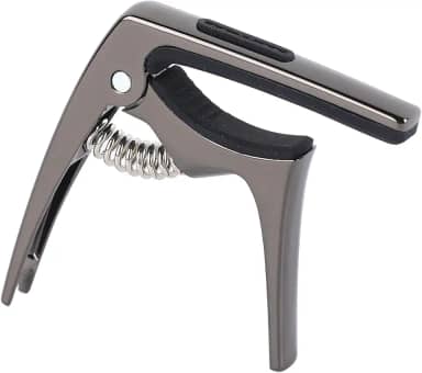 RiToEasysports Guitarra de Metal 3 Em 1 Guitarra Elétrica Acústica Portátil Acessórios para Ukulele Excelente Material Fácil de Usar Qualidade de Som para Jogadores Jogadores Elétricos Metal (Preto)