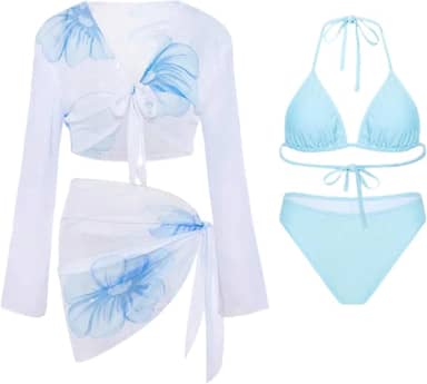 Conjunto de roupa de banho 4 peças para treino juvenil atlético sexy triângulo roupa de banho micro biquíni 4 peças conjuntos femininos 2026