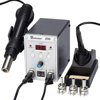 8586 700W 2 in 1 SMD Rework Soldering Station LED Digital Display Hot Air Gun Solder Iron 110V US Plug ESD Welding Repair Tools