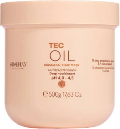 Arvensis – Máscara Capilar Tec Oil 500g | Nutrição, Brilho, Força, Fórmula Vegana, Para Cabelos Ressecados