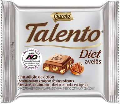 Chocolate Diet Com Avelã Mini Talento 25g C/15un - Garoto