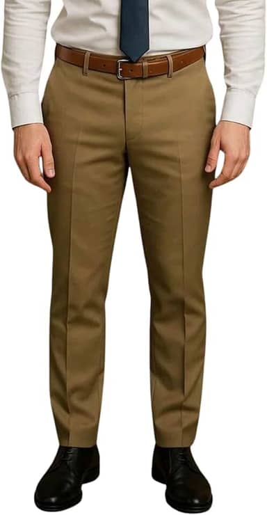 Calça Social Masculina Slim Oxford Calça de Terno Social Marrom Esverdeado