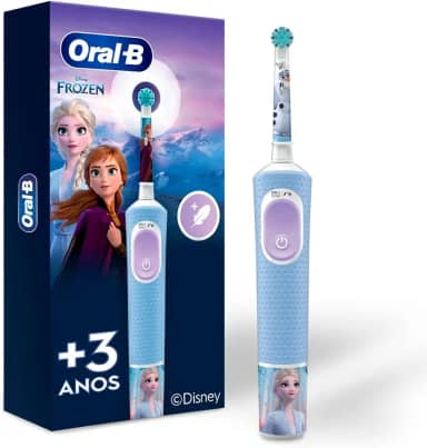 Oral-B Disney Frozen, Escova de Dentes Elétrica Infantil (+3 anos), Recarregável 4 Adesivos Personalizáveis 100-240V