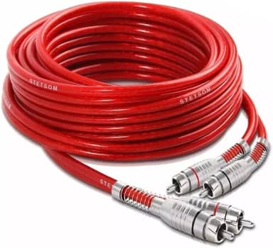 Cabo RCA 5m Stetsom Ouro - Blindagem Dupla - Cobre Puro - Ouro