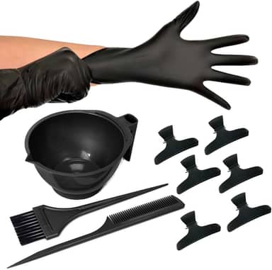Kit Tintura Coloração Tigela Pente Pincel Luva e Piranha