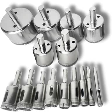 Kit 15 Peças Brocas Diamantadas Serra Vidro Ceramica 6-50mm