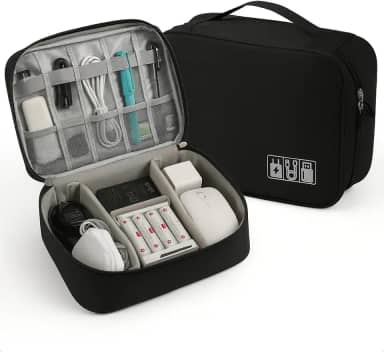 Tubarão Stores Bolsa Organizadora Estojo Para Cabos E Acessórios Eletrônicos Necessaire Portátil Organize seus Cabos, Fones e Carregador.