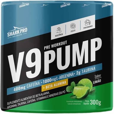 V9 Pump Pré Treino Suplemento Creatina Arginina Taurina D3 - Limão