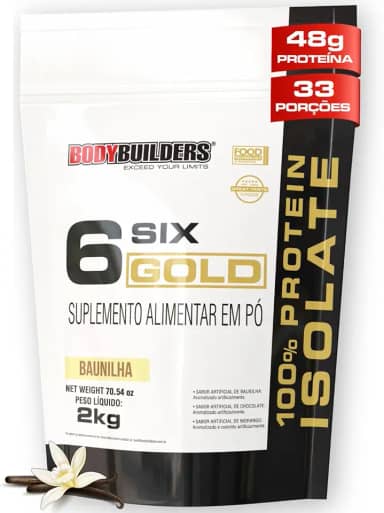 Whey Protein Isolado Six Gold Baunilha 2kg - Bodybuilders