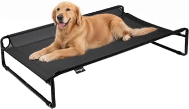 Cama Suspensa para Cachorros Pet Grande Antiderrapantes Respirável Preto GG 110x77x21cm