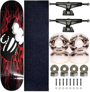 Black Sheep, Skate Completo Shape Marfim Black Sheep 8.0 Red Fire Sheeps