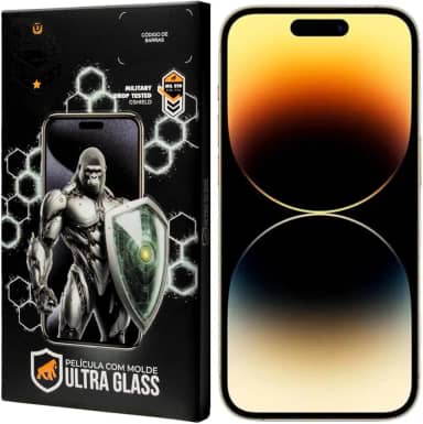 Gshield Película de Vidro Temperado Ionizado Anti-Reflexo Anti Impacto 100% de sensibilidade Tela Toda, Ultra Glass para (iPhone 14 Pro Max)