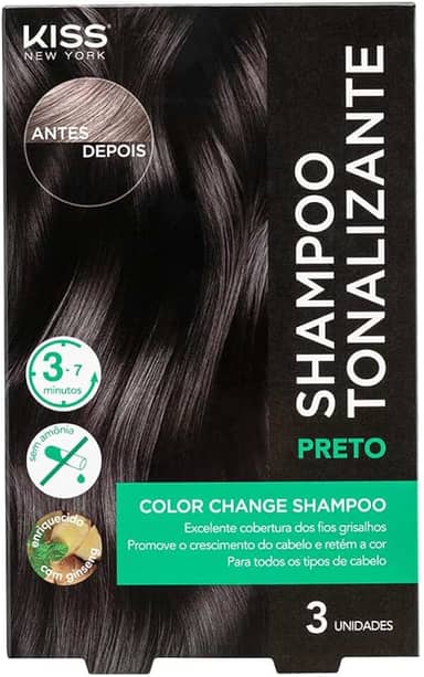 KISS NEW YORK Color Change Shampoo - Shampoo Tonalizante Preto