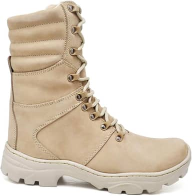 Bota Coturno Couro Masculina Adventure Areia Cano Longo Desert