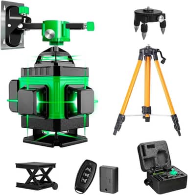 Nivel Laser 16 Linhas Recarregável Maleta Tripé Controle Remoto Completo Profissional Premium
