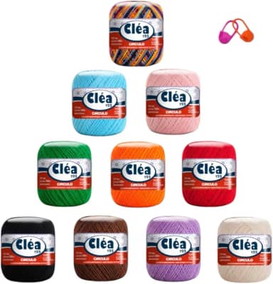 Kit 10 Linha Cléa 125m 19g Tricô Crochê Cores Sortidas