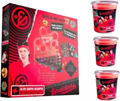 Lojas Q2 Enaldinho Kit Jogo Bola No Alvo Com 3 Slimes Gelástica Vermelha