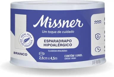 Fita Esparadrapo Impermeável Cirúrgica Hipoalérgico Discreta Missner 2,5cm X 4,5m