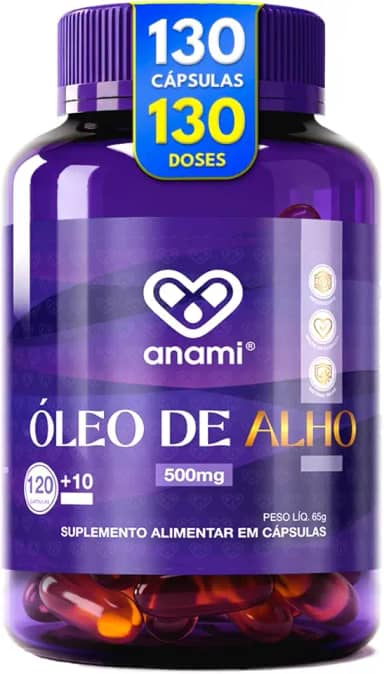 Óleo De Alho Em Cápsulas Gel 500mg | 130 Cápsulas