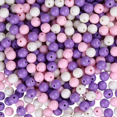GSHLLO 400 peças de contas de acrílico de cor mista de 6 mm, contas de chiclete de bolha, contas de plástico pastel, cor doce, contas soltas, contas redondas para fazer joias para colares de pulseira