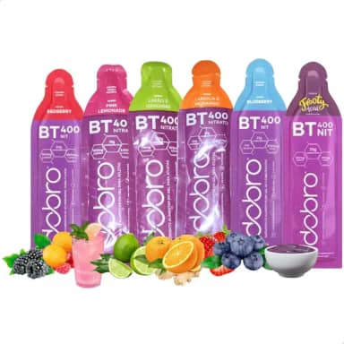 Kit BT Nitrato Gel, 6 Sachês, Sabores Variados com e sem Cafeína, 30g cada, Suplemento Energético para Atletas